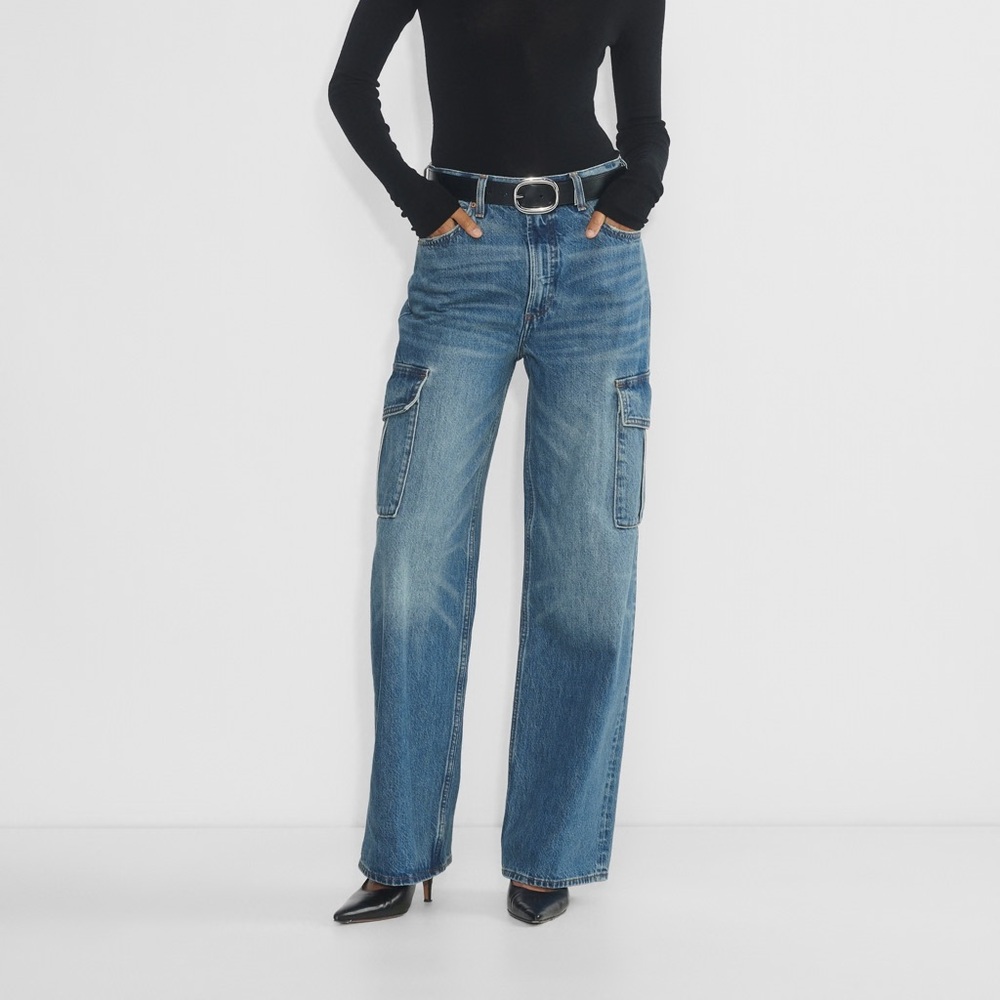 Denim Forum The Farrah Hi-rise Cargo Jean Size 28